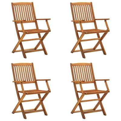 Tuinstoelen inklapbaar 4 st massief acaciahout
