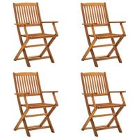 Tuinstoelen inklapbaar 4 st massief acaciahout - thumbnail