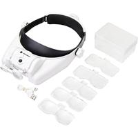 TOOLCRAFT TO-7440588 LED-hoofdlamp Met LED-verlichting Vergrotingsfactor: 3.5 x, 2.5 x, 2.0 x, 1.5 x, 1.0 x Lensgrootte: (l x b) 100 mm x 40 mm Wit - thumbnail