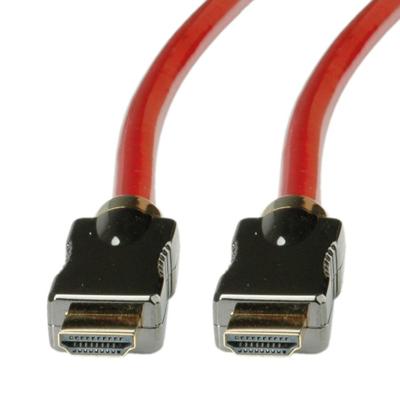 ROLINE HDMI 8K (7680 x 4320) Ultra HD Cable met Ethernet, M/M, rood, 1 m