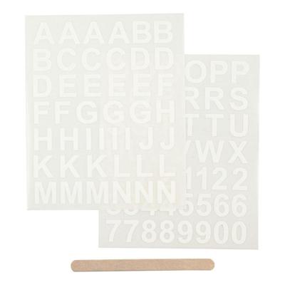 Creativ Company Rub-on stickers letters en cijfers wit, 2 vellen