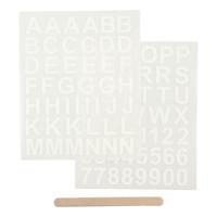Creativ Company Rub-on stickers letters en cijfers wit, 2 vellen - thumbnail