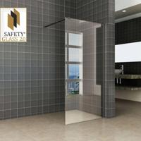 Aqua Splash Safety Glass 2.0 Inloopdouche Met Zwart Muurprofiel 10 mm Nano Glas - 90 cm - thumbnail