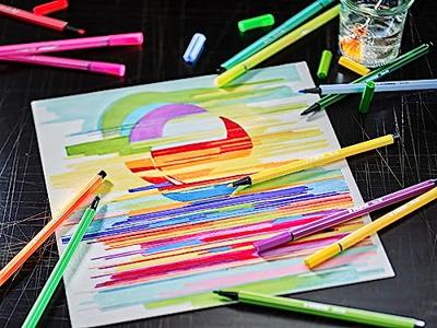 STABILO Pen 68 viltstift, metalen doos van 20 stiften in geassorteerde kleuren