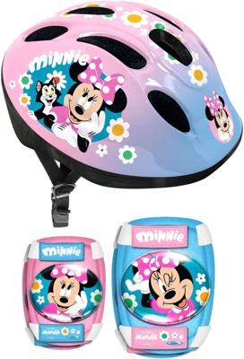 Minnie Mouse helm en elleboog-/kniebeschermers set - MN432507 - 50/56 cm