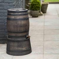 Nature regenton met hout-look 50 l 38x49,5 cm bruin - thumbnail
