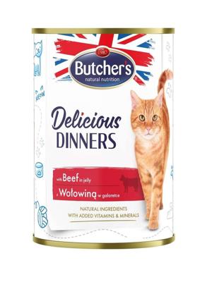 BUTCHER'S Delicious Dinners Stukjes rundvlees in gelei - nat kattenvoer - 400g