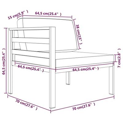 4-delige Loungeset met kussens aluminium antracietkleurig