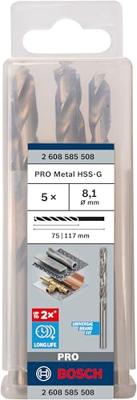 Bosch Accessoires Metaalboren HSS-G, Standard 8,1 x 75 x 117 mm 5st - 2608585508 Bosch Accessoires Metaalboren HSS-G, Standard 8,1 x 75 x 117 mm 5st - 2608585508