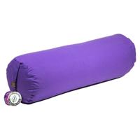 Yogi & Yogini Yoga Bolster Violet Rond Katoen - Effen- 60 x 16 cm - thumbnail