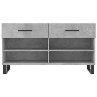 Schoenenbank 102x35x55 cm bewerkt hout betongrijs