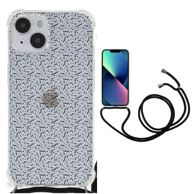 iPhone 14 Doorzichtige Silicone Hoesje Stripes Dots iPhone 14 Doorzichtige Silicone Hoesje Stripes Dots