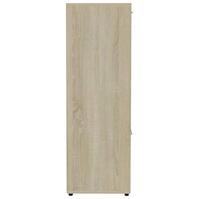 Boekenkast 90x30x90 cm bewerkt hout sonoma eikenkleurig