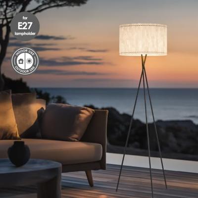 Papieren Gevouwen Lampenkap - Cilindrisch - White - ø40 x 20 cm - E27 fitting - Voor Staande Lamp - Ontworpen voor woonkamer en eetkamer
