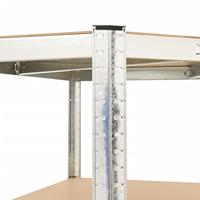 Hoekrek robuust 5-laags staal en bewerkt hout zilverkleurig - thumbnail