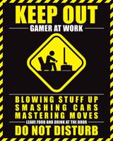Poster Gamer At Work Do Not Disturb 40x50cm - thumbnail