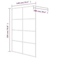 Inloopdouchewand 140x195 cm mat ESG-glas zwart - thumbnail