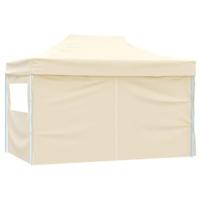 Partytent met 4 zijwanden inklapbaar 3x4 m staal crme - thumbnail