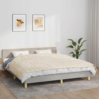 VidaXL Verzwaringsdeken 155x220 cm 11 kg stof lichtcrèmekleurig VidaXL Verzwaringsdeken 155x220 cm 11 kg stof lichtcrèmekleurig