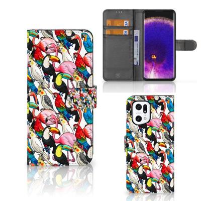 OPPO Find X5 Pro | Telefoonhoesje | Met pasjeshouder | Birds OPPO Find X5 Pro | Telefoonhoesje | Met pasjeshouder | Birds