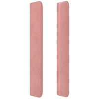 Hoofdbord met randen 103x16x118/128 cm fluweel roze - thumbnail