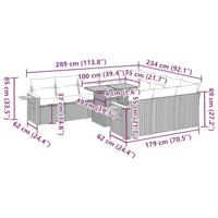 11-delige Tuinset met kussens poly rattan acacia beige - thumbnail
