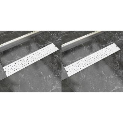 Doucheafvoer 2 st rechthoekig bubbel 630x140 mm roestvrij staal