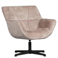 WOOOD Draaifauteuil 'Wibo' Chenille, kleur Taupe - thumbnail