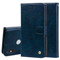 Business stijl olie Wax textuur horizontale Flip lederen case voor Xiaomi Redmi S2 met houder & kaartsleuven & portemonnee (blauw) - thumbnail