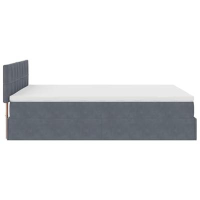 Ottoman bed met matras 140x200cm fluweel donkergrijs