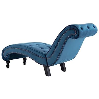 Chaise longue fluweel blauw