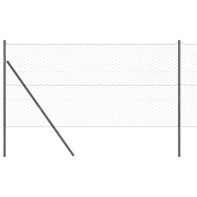 VidaXL Afrasteringspaal grijs 10 x 1,4 m (50 mm gaas) staal en pvc VidaXL Afrasteringspaal grijs 10 x 1,4 m (50 mm gaas) staal en pvc