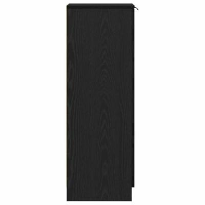 Schoenenkast Zwart Eiken 29,5 x 35 x 101 cm Bewerkt hout