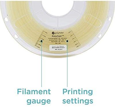 Polymaker PJ03002 Filament PolyCast Investment casting, cire perdue 2.85 mm 750 g Natuur PolyCast™ 1 stuk(s) Polymaker PJ03002 Filament PolyCast Investment casting, cire perdue 2.85 mm 750 g Natuur PolyCast™ 1 stuk(s)