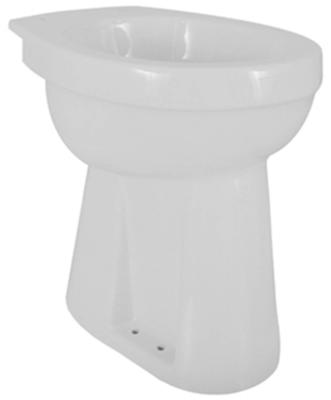 Saqu Ecoline verhoogd staand toilet met vlakspoel en verticale afvoer 45,5cm Wit