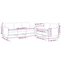 3-delige Loungeset met kussens stof taupe - thumbnail