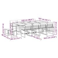 13-delige Tuinset met kussens textileen zwart - thumbnail