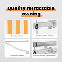 VidaXL Inklapbaar zonnescherm geel 250 x 200 cm stof - thumbnail