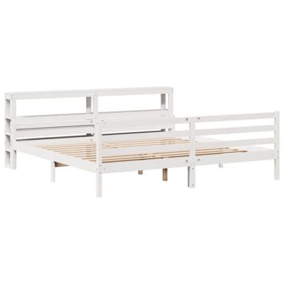 Bedframe met hoofdeinde zonder matras 200x200 cm wit