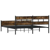 Bedframe zonder matras metaal gerookt eikenkleurig 180x200 cm - thumbnail