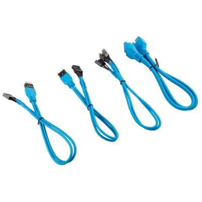 Corsair Premium verlengkabel voor voorpaneel, met ommanteling, blauw