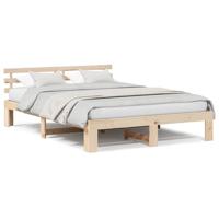 Bedframe met hoofdeinde Naturel 140 x 200 cm Massief grenenhout - thumbnail