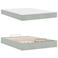 Bedframe Lichtgrijs 160 x 200 cm Fluweel - thumbnail