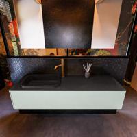 Badkamermeubelset Mondiaz Erin 150 cm met 1 Lade met RIDGE Wastafel Links Urban met 1 kraangat Greeploos Mat Greey - thumbnail