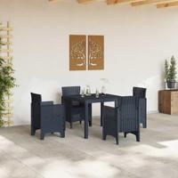 Tuintafel 100x100x73 cm poly rattan antraciet - thumbnail