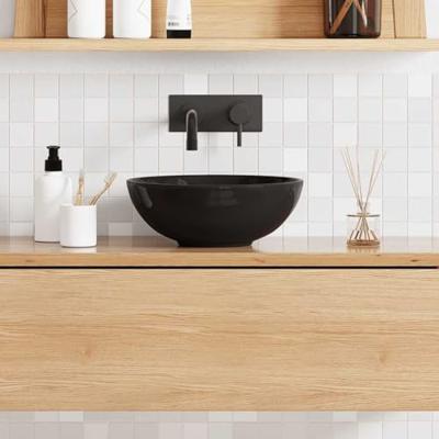 Wastafel 28x10 cm keramiek glanzend zwart