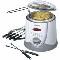 Bomann FFR 1290 Fondue-friteuse 1 l 840 W Met handmatige temperatuursinstelling Wit, Grijs - thumbnail