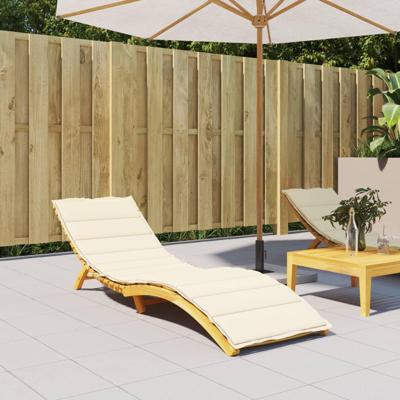 VidaXL Ligbedkussen 200x60x3 cm oxford stof crèmekleurig VidaXL Ligbedkussen 200x60x3 cm oxford stof crèmekleurig