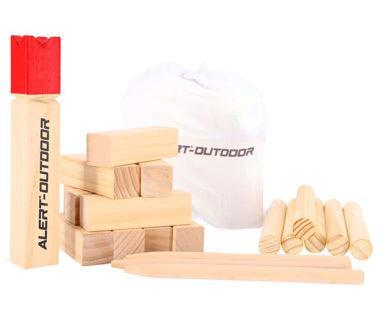 Alert outdoor kubb houten werpspel + opbergtas