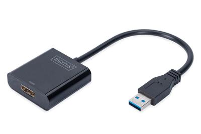 Digitus DA-70841 USB 3.0 HDMI Zwart kabeladapter/verloopstukje